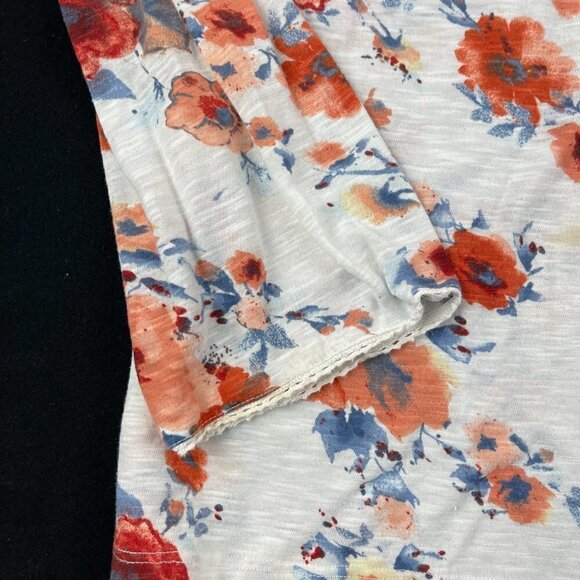 Verve Ami Blouse Womens Medium White Floral Vneck Long Sleeve Open Shoulder - Picture 5 of 9